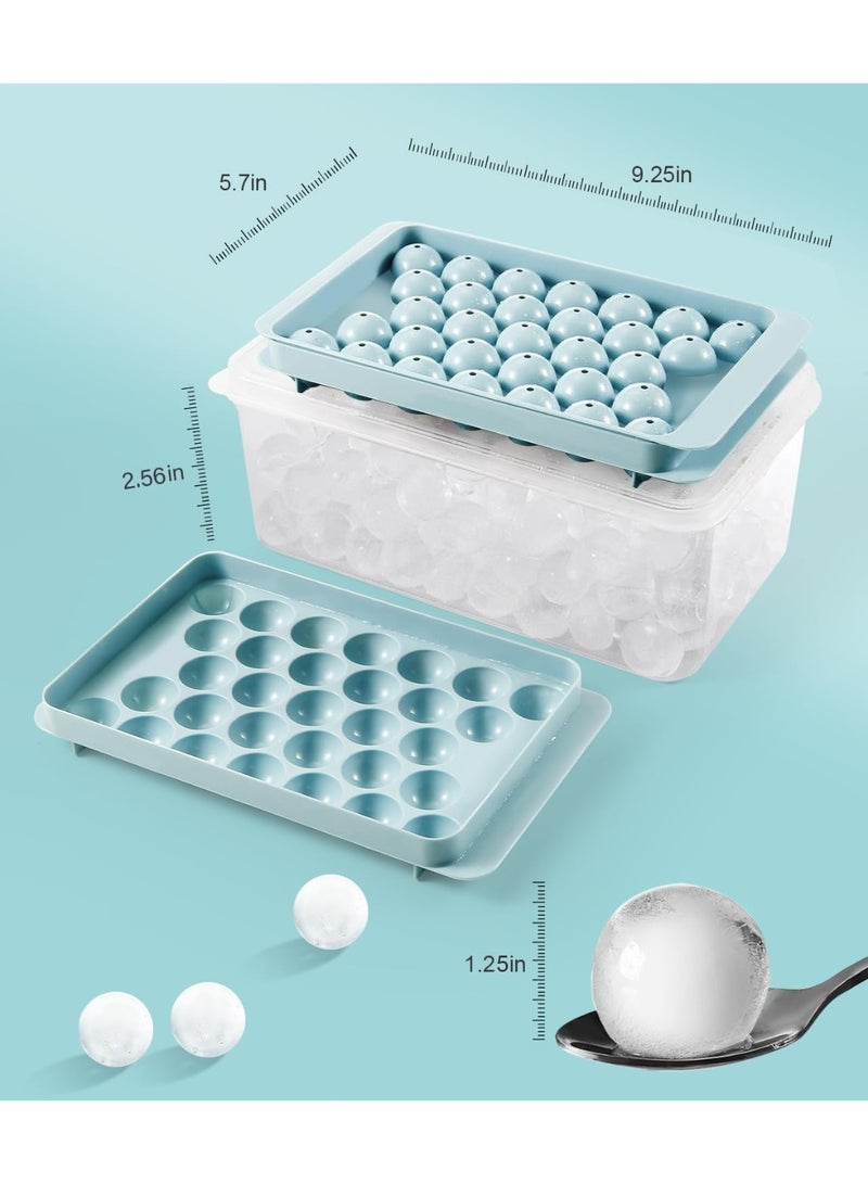 SFENG Round Ice Cube Trays for Freezer - Easy-Release - BPA Free - 3 Trays 1 Ice Bucket & Scoop - Circle Ball Ice Trays for Cocktail, Whiskey, Tea, Coffee - Removable Lid - Ice Molds for Freezer - Image 2